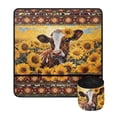 thumbnail image 1 of ZIATUBLE Sunflower Cow Sewing Machine Mat Aztec Ethnic Pad Organizer for Sewing Machine Non Slip Serger and Overlock Machine Accessories Pad with Storage Bag Living Room Decor, 1 of 5