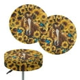 thumbnail image 1 of ZIATUBLE Sunflower Horse Chair Seat Cushion Cover 2 Pieces Butterfly Round Bar Stool Seat Covers for Dining Room with Elastic Bands Stool Seat Replacement Cover 12"-14" Home Decor, 1 of 6