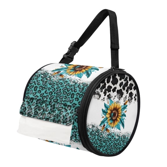 ZIATUBLE Sunflower Paper Towel Storage Case Cow Print Paper Dust Cover Leopard Pattern Camping Tissue Box Stain Resistant Paper Pouches for Organization Accessories Indoor