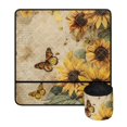 thumbnail image 1 of ZIATUBLE Sunflower Sewing Machine Pad Butterfly Sewing Machine Mat Protective Mat for Standard Household Sewing Machines Waterproof Sewing Machine Pad with Storage Bag Home Decor, 1 of 5