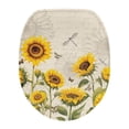 thumbnail image 1 of ZIATUBLE Sunflower Toilet Lid Dust Cover Butterfly Oval Toilet Lid Covers Easy to Install Toilet Lid Cover Machine Washable Seat Protector Cover Fit Different Sizes of Toilet Lid, 1 of 6