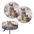 thumbnail image 1 of ZIATUBLE Wolf Snow Bar Stool Seat Covers Round Stool Cushion Covers 12-14 Inch with Elastic Anti Slip Stool Seat Cover Protector Set 2 Pack Removable Circle Stool Seat Covers, 1 of 6