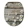 thumbnail image 1 of ZIATUBLE Wooden Daisy Toilet Lid Cover Protction Round Elongated Toilet Seat Covers for Bathroom Washable Toilet Lid Seat Decoration Cover Fits Most Toilet Lids, 1 of 6