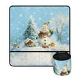 thumbnail image 1 of ZIATUBLE Xmas Snowman Sewing Machine Pad Organizer Snowflakes Sewing Machine Muffling Mat Washable Sewing Machine Pad for Table with Detachable Pouch Sewing Home Decoration, 1 of 5