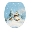 thumbnail image 1 of ZIATUBLE Xmas Snowman Toilet Lid Dust Cover Snowflake Toilet Seat Lid Covers Elongated Toilet Seat Lid Cover Oval Toilet Cover Caps Fits Most Round Elongated and Oblong Lids, 1 of 6