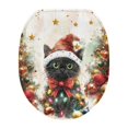 thumbnail image 1 of ZIATUBLE Xmas Tree Toilet Lid Seat Cover Black Cat Toilet Lid Covers for Bathroom Decoraction Toilet Seat Dust Cover Elongated Lids Fits Most Round Elongated and Oblong Lids, 1 of 6