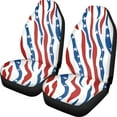 thumbnail image 1 of ZIATUBLE Zebra Print Car Seat Covers Full Set of 2 American Flag High Back Bucket Seat Covers for 4 of July Breathable Interior Vehicle Seat Protectors Automotive Accessories for SUV Sedan Van, 1 of 7