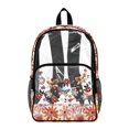 thumbnail image 1 of ZIATUBLES 17 Inch Clear Backpack, Heavy Duty Fabric & PVC Transparent Bag with Boho Butterfly Floral Print, Large Capacity See Through Bookbag Easy to Clean for School & Travel, 1 of 7