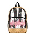 thumbnail image 1 of ZIATUBLES 17 Inch Clear Backpack, Heavy Duty Fabric & PVC Transparent Bag with Reinforced Strap, Large Capacity Ice Cream Waffle Cone Print See Through Bookbag for School, Work & Travel, 1 of 7