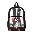 thumbnail image 1 of ZIATUBLES 17 Inch Heavy Duty Clear Backpack, Fabric & PVC Transparent Bag with Soccer Mom Heartbeat Print, Large Capacity See Through Bag Easy to Clean for School College Work, 1 of 7