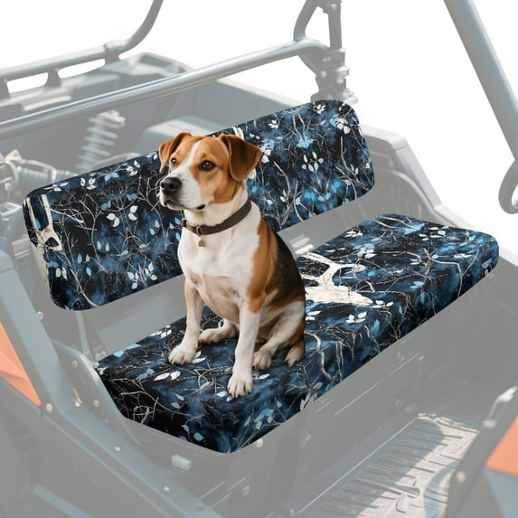 ZIATUBLES 2-Pack UTV Front Seat Covers with Dark Forest Deer Skull Print, Compatible with Kawasaki Mule 3000 3010, Washable Polyester Protective Cover, Fade & Wear Resistant
