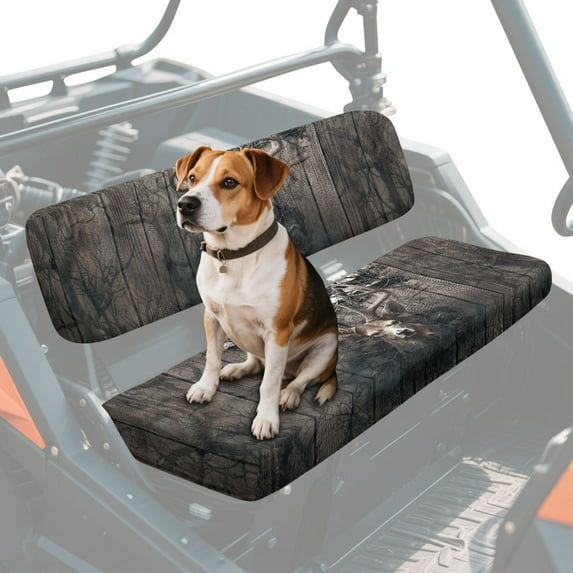 ZIATUBLES 2-Pack UTV Front Seat Covers with Leopard Print, Compatible with Kawasaki Mule 3000 3010, Washable Polyester Protective Cover, Fade & Wear Resistant