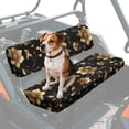 thumbnail image 1 of ZIATUBLES 2-Piece UTV Seat Covers – Universal Fit, Scratch-Resistant Polyester Protector Set for Kawasaki Mule 3000/3010/3020 Bench Seats, Easy Installation & Clean, Black Flower Print, 1 of 8