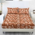 thumbnail image 1 of ZIATUBLES 3-Piece King Size Sheet Set, Soft Polyester Bedding-Cooling Cozy All-Season Sheets with 1 Fitted Sheet and 2 Pillowcases, Brown Butterfly Heart Floral Print, 1 of 9