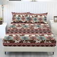 thumbnail image 1 of ZIATUBLES 3-Piece Twin XL Size Sheet Set, Soft Cooling Polyester Bedding-Breathable and Comfortable for All-Season Use, 1 Fitted Sheet and 2 Pillowcases, Aztec Cow Print, 1 of 9