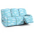 thumbnail image 1 of ZIATUBLES 3 Seater Recliner Sofa Covers, Stretch Reclining Couch Cover Set of 8, Recliner Chair Slipcovers Soft Washable Furniture Protector Slipcovers for Pet, Cloud Star Printed, 1 of 9