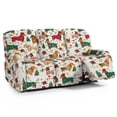 thumbnail image 1 of ZIATUBLES 8 PCS Recliner Sofa Covers for 3 Seater Counch, Soft Stretch Recliner Chair Covers with Storage Pockets Christmas Furniture Decor Slipcovers for Living Room, Christmas Dachshund, 1 of 9