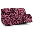 thumbnail image 1 of ZIATUBLES 8 Pieces Recliner Covers for 3 Cushion Reclining Sofa, Pink Leopard Print Soft Stretch Recliner Couch Covers with Elastic Bottom Secure Fit Furniture Protector for Living Room, 1 of 9