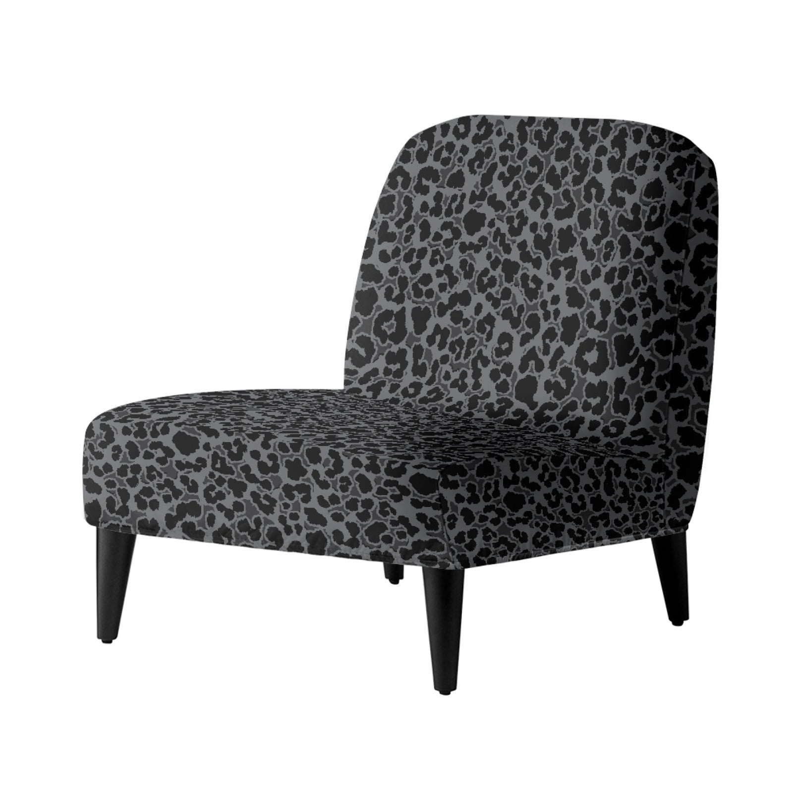 ZIATUBLES Armless Accent Chair Cover Stretch Soft Accent Chair Slipcover Non-Slip Spandex Couch Cover Machine Washable Chair Decor Protector Cover for Living Dining Room, Black Leopard Print