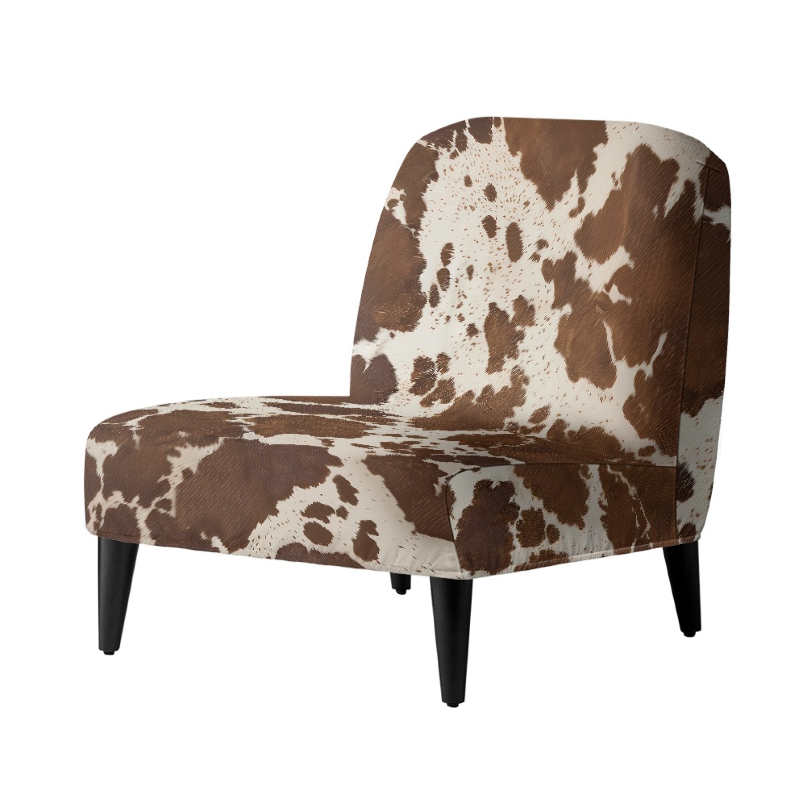 ZIATUBLES Armless Couch Slipcover Stretch Spandex Living Room Chair Covers without Arms Soft Machine Washable Armless Chair Furniture Protector Covers Modern Home Decor, Beige Brown Cow Print