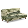thumbnail image 1 of ZIATUBLES Armless Sofa Cover, Stretch Futon Slipcover with Elastic Bottom Dustproof Couch Cover Machine Washable Furniture Protector for Living Room Bedroom, Green Camouflage Print, 1 of 9