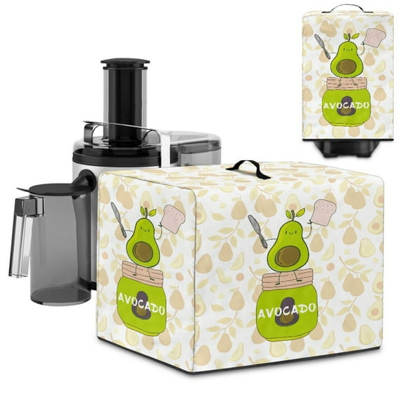 ZIATUBLES Avocado Jam Print Juicer Cover Dustproof Kitchen Appliance Cover Foldable Canvas Countertop Organized Decor Accessories with Top Carrying Handle, Size L, 17 "W x 11 "D x 15 "H