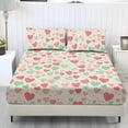 thumbnail image 1 of ZIATUBLES Beige Love Heart Twin XL Bed Sheets, Lightweight Comfy Bedding Set, 3 Piece Bedding Set with Elasticized 9.8" Standard Pocket Fitted Sheet and 2 Pillowcases, 1 of 5