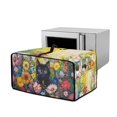 thumbnail image 1 of ZIATUBLES Black Cat Floral Print Decorative Toaster Oven Cover Appliance Protective Case with Top Handle Kitchen Use Stain Resistant Polyester Oven Dust Decor Accessories, 18.5" x 14.5" x 9", 1 of 8