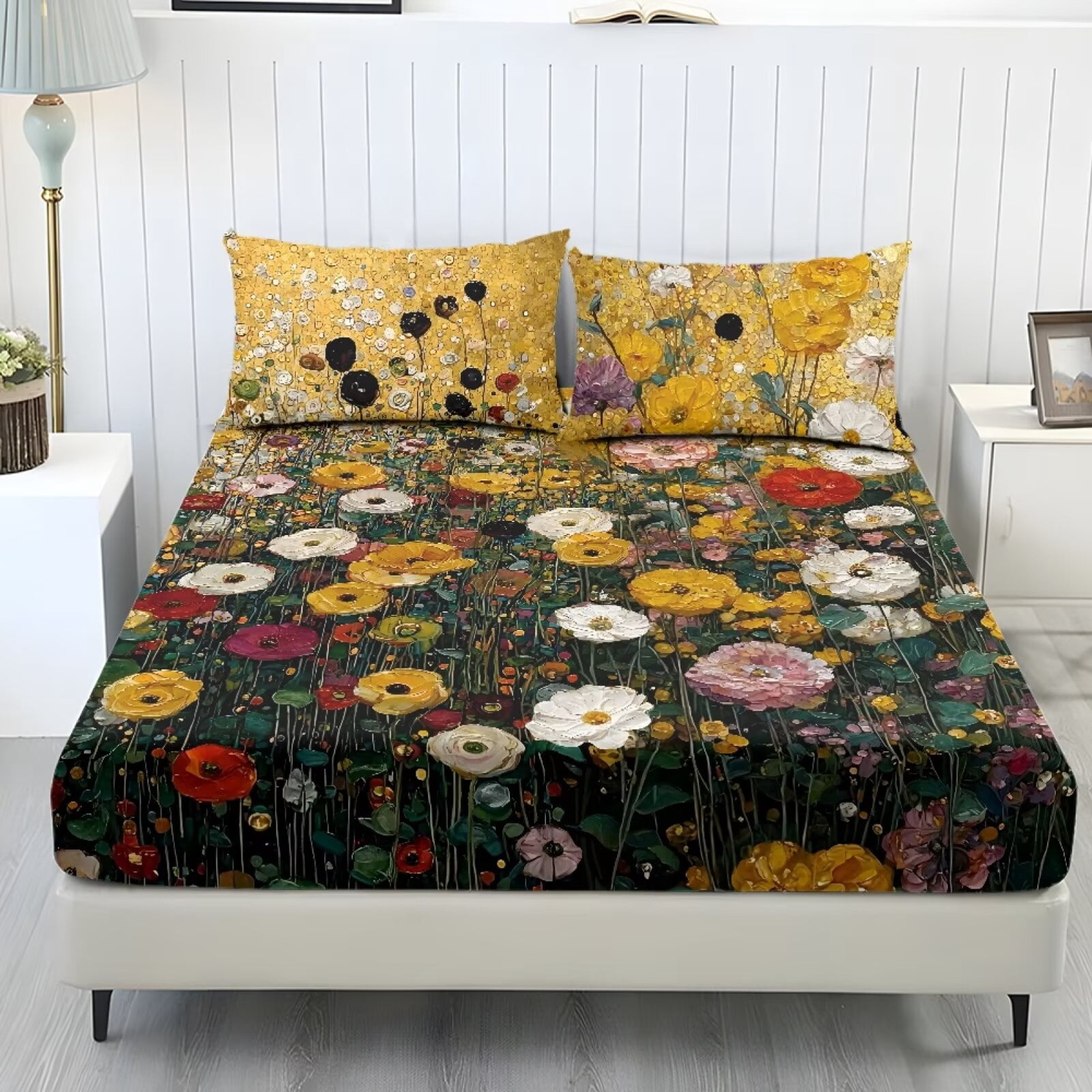 ZIATUBLES Blooming Floral Printed Twin Sheet Set, Soft Cozy Bed Sheet with Pillowcase, Chic Bedding Decor Set, Easy Care for All Seasons, Ideal for Comfy Sleep