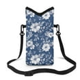 thumbnail image 1 of ZIATUBLES Blue Flower Crossbody Phone Pouch Waterproof Neoprene Cellphone Bag Portable Phone Sleeve Case with Adjustable Strap Top Opening Phone Case, 4 X 8 Inch, 1 of 7
