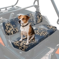 ZIATUBLES Blue Leopard Print UTV Seat Covers 2 Pack, Waterproof Polyester Replacement Front Bench Seats Covers, Wear-Resistant UTV Outdoor Accessory Part for Kawasaki Mule