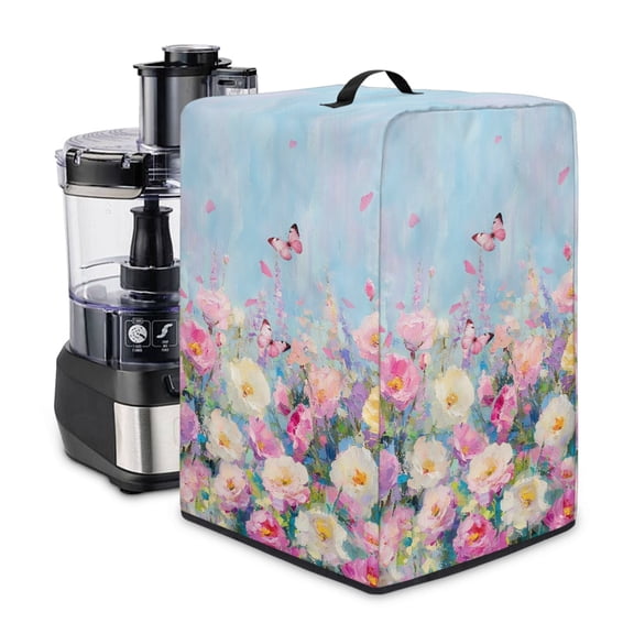 ZIATUBLES Butterfly Floral Print Kitchen Juicer Dust Cover Stain Resistant Appliance Protective Case Kitchen Countertop Organized Decor Accessories Easy to Clean, Small Size, 8 "W x 8 "D x 17 "H
