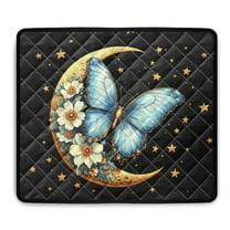 ZIATUBLES Butterfly Flower Moon Dust Cover for Washer Dryer Top Soft Washing Machine Top Prtotector Mat for Laundry Room Heat-Resistant Kitchen Pad, 24" x 19.7"