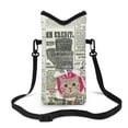 thumbnail image 1 of ZIATUBLES Cellphone Bag Stylish Neoprene Small Crossbody Phone Pouch Portable Water Resistant Phone Sleeve Case with Adjustable Strap and Hook Loop Fastener, 4 X 8 Inch, Newspaper Cat, 1 of 7
