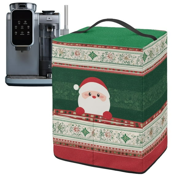ZIATUBLES Christmas Ice Cream Machine Dust Cover, Stain Resistant Polyester Kitchen Countertop Appliance Decor Cover Compatible with Ninja NC501/NC301/NC299amz Model, Santa Claus Print