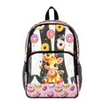 thumbnail image 1 of ZIATUBLES Clear Backpack 17 Inch, Heavy Duty Fabric & PVC Transparent Bookbag for Boys Girls, Donut Giraffe Sweet Treat Print See Through Backpack for School and Security, 1 of 7