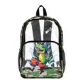 thumbnail image 1 of ZIATUBLES Clear Backpack 17 Inch, Heavy Duty Fabric & PVC Transparent Bookbag with Skateboard Dinosaur Camo Print, Large Capacity See Through Backpack for Women Men School, 1 of 7