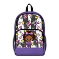 thumbnail image 1 of ZIATUBLES Clear Backpack 17 Inch, Heavy Duty Fabric & PVC Transparent Bookbag with violet Bow Girl Star Heart Print, Large Capacity See Through Backpack for Women Men School, 1 of 7
