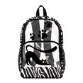 thumbnail image 1 of ZIATUBLES Clear Backpack Heavy Duty 17 Inch, Black Cat Paw Print Print Fabric & PVC Transparent Bookbag With Front & Side Pockets, Sturdy See Through Backpack for School Security, 1 of 7