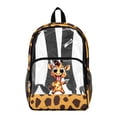 thumbnail image 1 of ZIATUBLES Clear Backpack Heavy Duty 17 Inch, Cartoon Giraffe Spot Print Fabric & PVC Transparent Bookbag With Front & Side Pockets, Sturdy See Through Backpack for School Security, 1 of 7