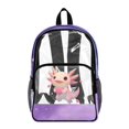 thumbnail image 1 of ZIATUBLES Clear Backpack, Heavy Duty Fabric & PVC Transparent Bookbag with Axolotl Hearts Print, Large Capacity See Through Backpack for School College Work Travel Security, 1 of 7