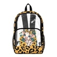 thumbnail image 1 of ZIATUBLES Clear Backpack, Heavy Duty Fabric & PVC Transparent Bookbag with Cow Sunflower Leopard Bow Print, Large Capacity See Through Backpack for School College Work Travel Security, 1 of 7