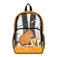 thumbnail image 1 of ZIATUBLES Clear Backpack, Heavy Duty Fabric & PVC Transparent Bookbag with Orange Capybara Sprinkle Print, Large Capacity See Through Backpack for School College Work Travel Security, 1 of 7