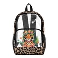 thumbnail image 1 of ZIATUBLES Clear Backpack, Heavy Duty Fabric & PVC Transparent Bookbag with Tiger Flower Leopard Print, Large Capacity See Through Backpack for School College Work Travel Security, 1 of 7