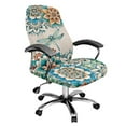 thumbnail image 1 of ZIATUBLES Computer Office Chair Cover Universal Rotating Office Chair Slipcover Soft Washable Desk Computer Office Chair Covers with Snap Button Stylish Chair Cover, S, Boho Mandala Flower Dragonfly, 1 of 7