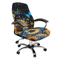 thumbnail image 1 of ZIATUBLES Computer Office Chair Cover Universal Soft Desk Rotating Slipcover Removable Washable Home Office Chair Protector Cover with Snap Button, L, Sunflower Butterfly, 1 of 7