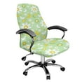 thumbnail image 1 of ZIATUBLES Computer Office Chair Covers Stretchable Soft Desk Chair Protector Cover Removable Washable Computer Chair Dustproof Stylish Chair Slipcover, S, Flower Butterfly Light Green, 1 of 7