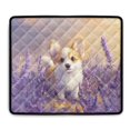 thumbnail image 1 of ZIATUBLES Corgi Lavender Washing Machine Dustproof Top Cover Water Resisitant Washer Dryer Top Protector Mat Versatile Home Laundry Room Kitchen Decor Accessories, 24 x 19.7 Inch, 1 of 7