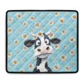 thumbnail image 1 of ZIATUBLES Cow Dasiy Washing Machine Dust Cover Pad Washer and Dryer Top Protector Mat for Laundry Room Kitchen Home Washable Decor Accessories, 24 x 19.7 Inch, 1 of 7