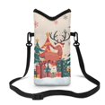 thumbnail image 1 of ZIATUBLES Crossbody Phone Pouch Shockproof Neoprene Cellphone Bag Portable Phone Sleeve Case with Adjustable Strap Top Opening Phone Purse, 4 X 8 Inch, Reindeer Christmas Tree Present, 1 of 7